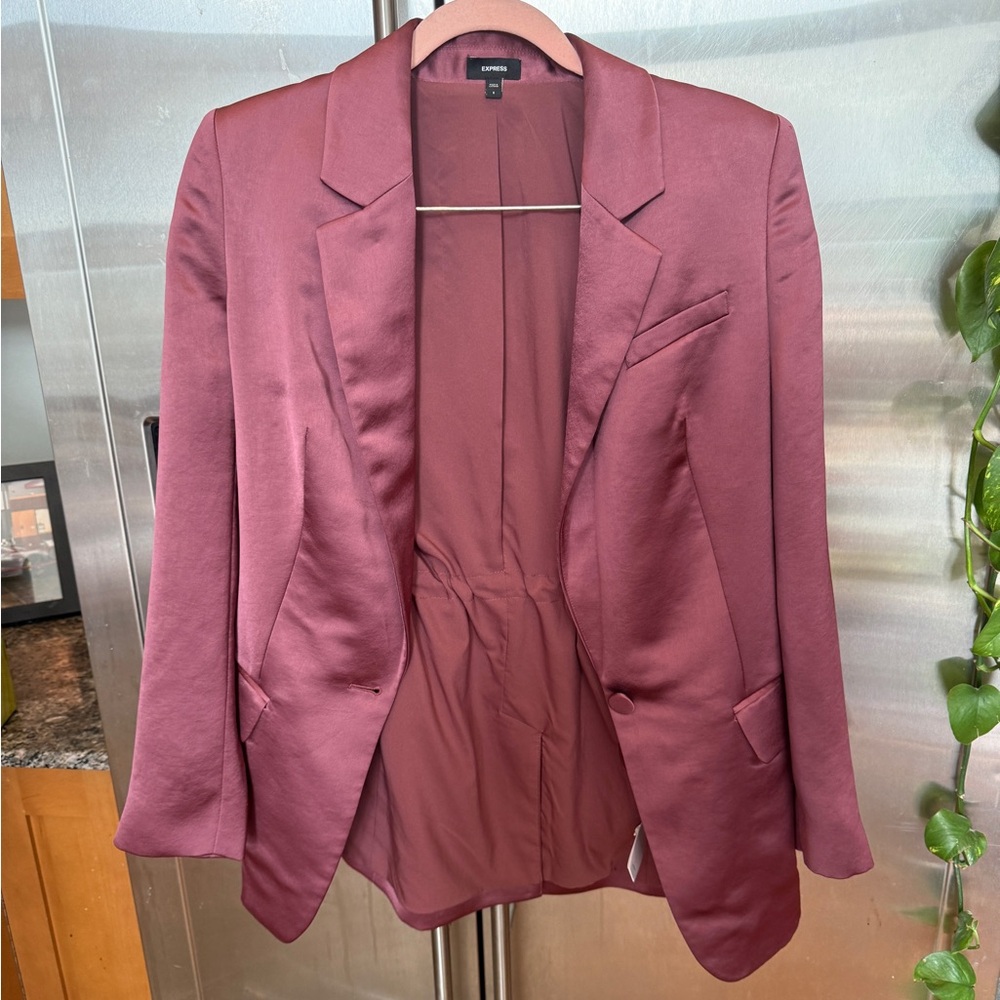 Express Satin Mauve Blazer Sz Sm